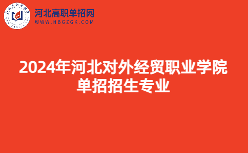 2024年河北对外经贸职业学院单招招生专业