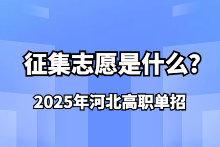 2025年河北高职单招征集志愿是什么?