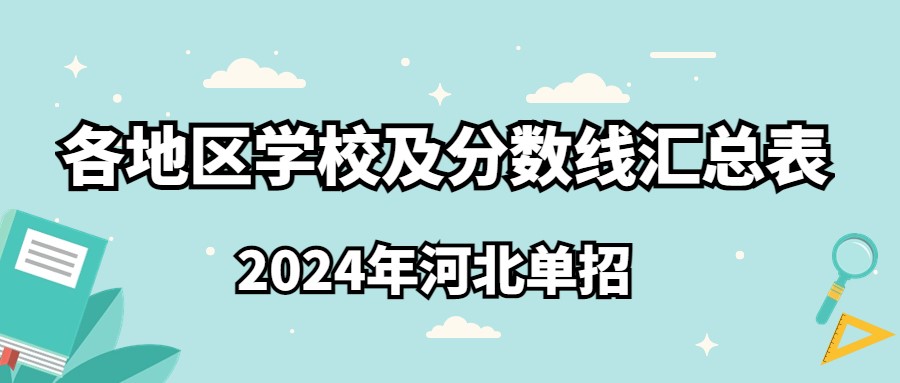 2024年河北单招各地区学校及分数线汇总表
