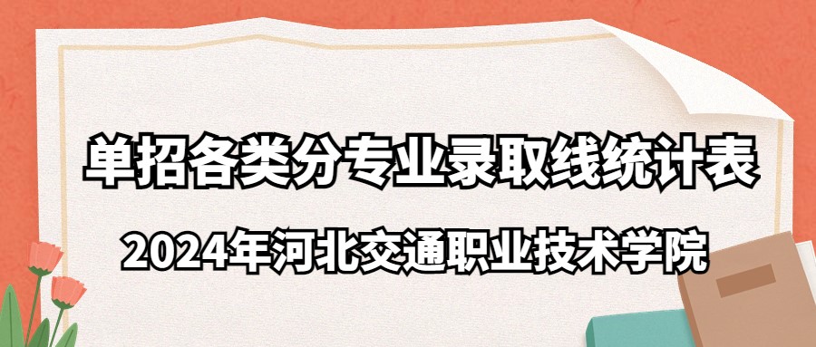 2024年河北交通职业技术学院单招各类分专业录取线统计表