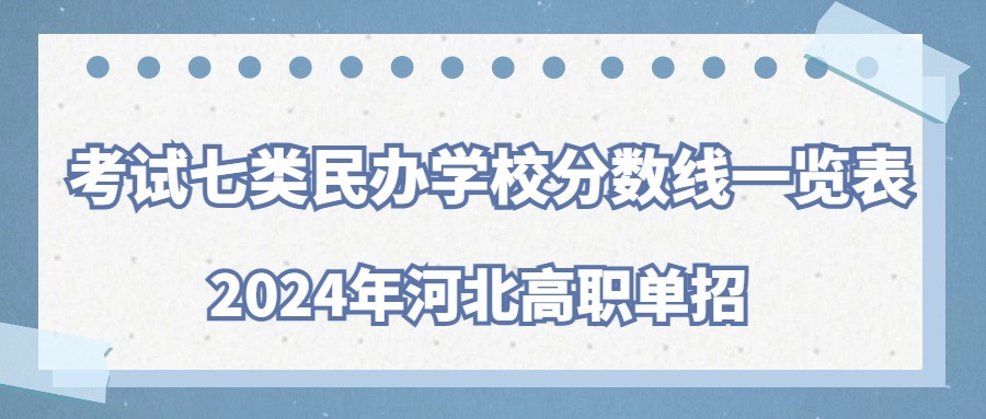 2024年河北高职单招考试七类民办学校分数线一览表