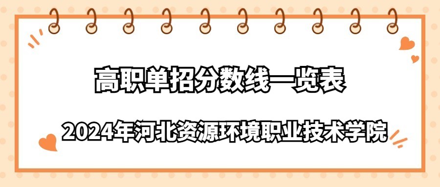 2024年河北资源环境职业技术学院高职单招分数线一览表