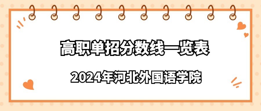 2024年河北外国语学院高职单招分数线一览表