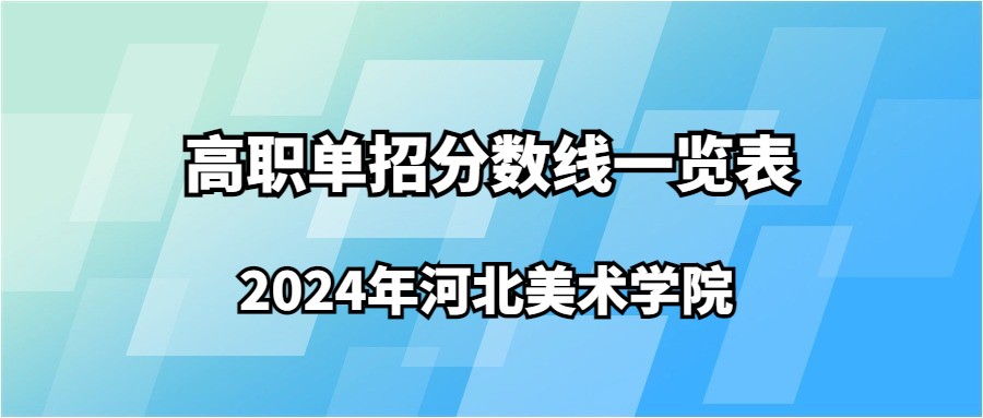2024年河北美术学院高职单招分数线一览表