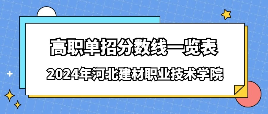 2024年河北建材职业技术学院高职单招分数线一览表