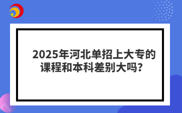 2025年河北单招上大专的课程和本科差别大吗？