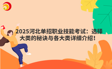 2025河北单招职业技能考试：选择大类的秘诀与各大类详细介绍！