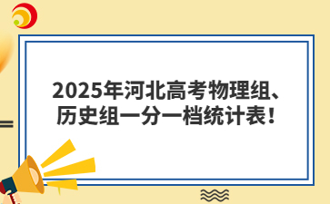 2025年河北高考物理组、历史组一分一档统计表！