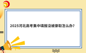 2025河北高考集中填报没被录取怎么办？
