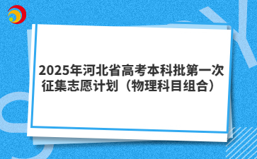 2025年河北省高考本科批第一次征集志愿计划（物理科目组合）