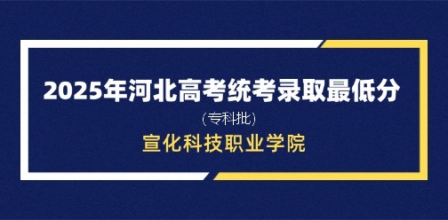 宣化科技职业学院录取最低投档分（2025年河北高考统考专科批）
