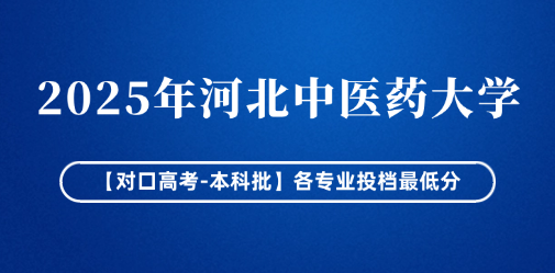 2025年河北中医药大学【对口高考-本科批】各专业投档最低分