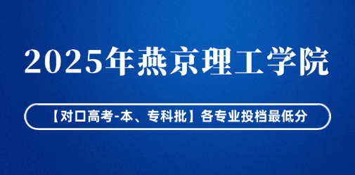 2025年燕京理工学院【对口高考-本、专科批】各专业投档最低分