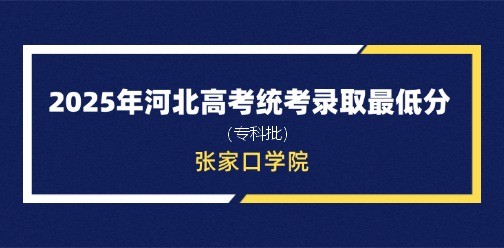 张家口学院录取最低投档分（2025年河北高考统考专科批）