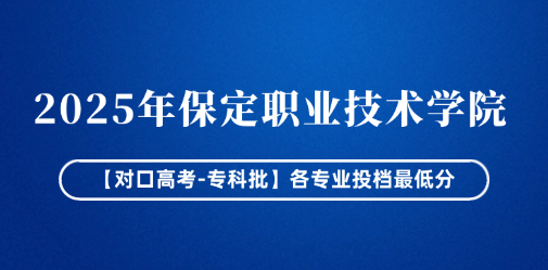 2025年保定职业技术学院【对口高考-专科批】各专业投档最低分