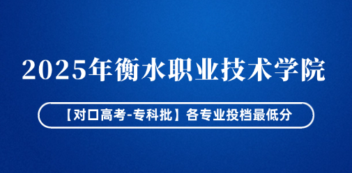 2025年衡水职业技术学院【对口高考-专科批】各专业投档最低分