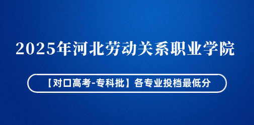 2025年河北劳动关系职业学院【对口高考-专科批】各专业投档最低分