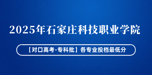 2025年石家庄科技职业学院【对口高考-专科批】各专业投档最低分