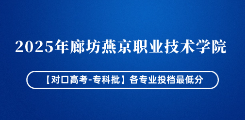 2025年廊坊燕京职业技术学院【对口高考-专科批】各专业投档最低分