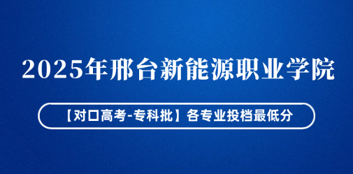 2025年邢台新能源职业学院【对口高考-专科批】各专业投档最低分