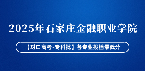 2025年石家庄金融职业学院【对口高考-专科批】各专业投档最低分
