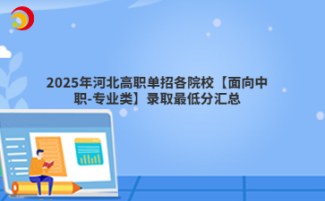 2025年河北高职单招各院校【面向中职-专业类】录取最低分汇总
