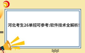 河北考生26单招可参考:软件技术全解析!