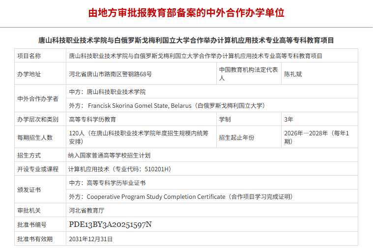 河北省6所高职学校中外合作办学新专业来了！