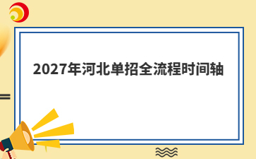 2027年河北单招全流程时间轴