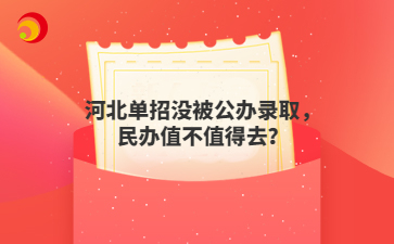 河北单招没被公办录取，民办值不值得去？